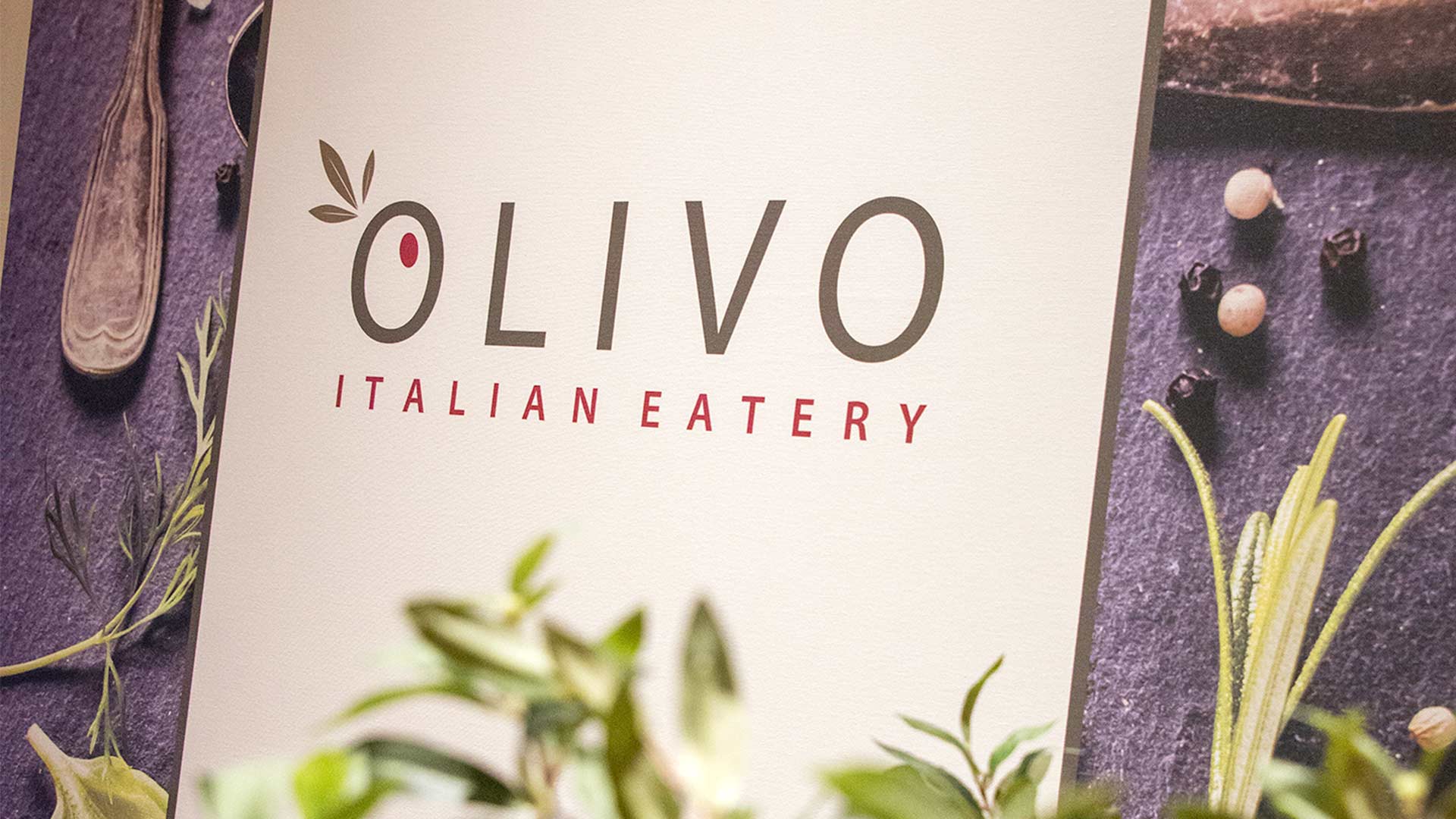 Sign depicting Olivo Italian Eatery, a restaurant in Cork