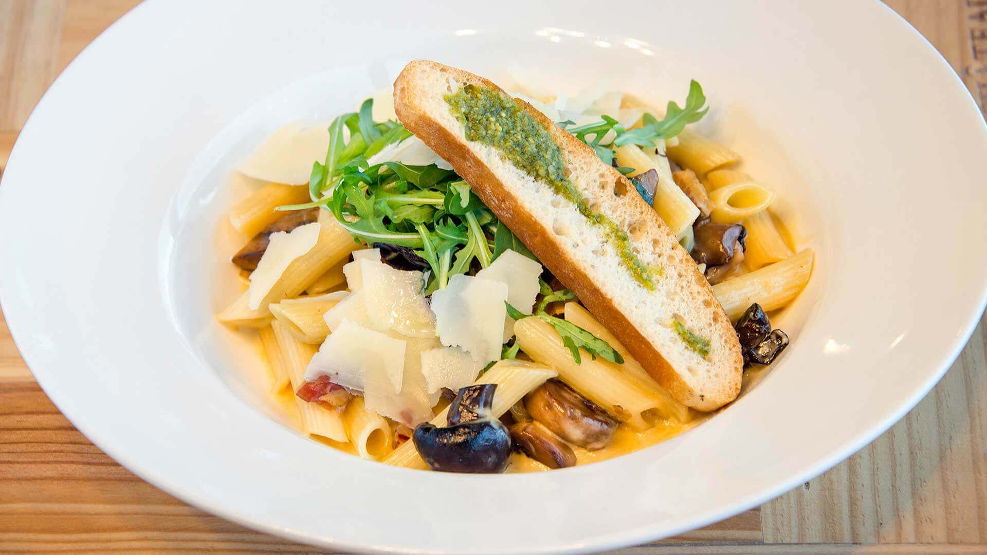 Pasta dish from Olivo Eatery, an Italian restaurant at Cork Airport Hotel
