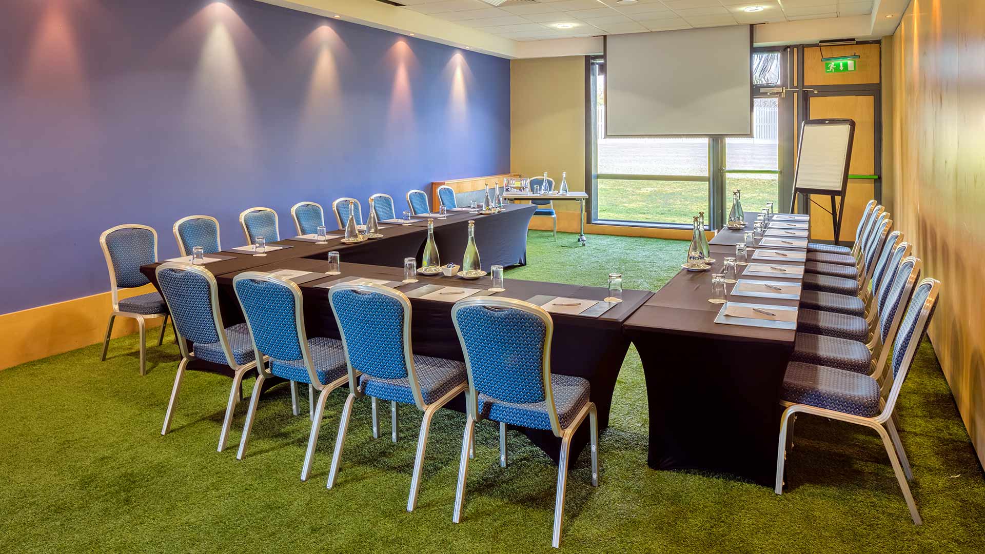 U style arrangement of chairs and tables for a conference at Cork Airport Hotel