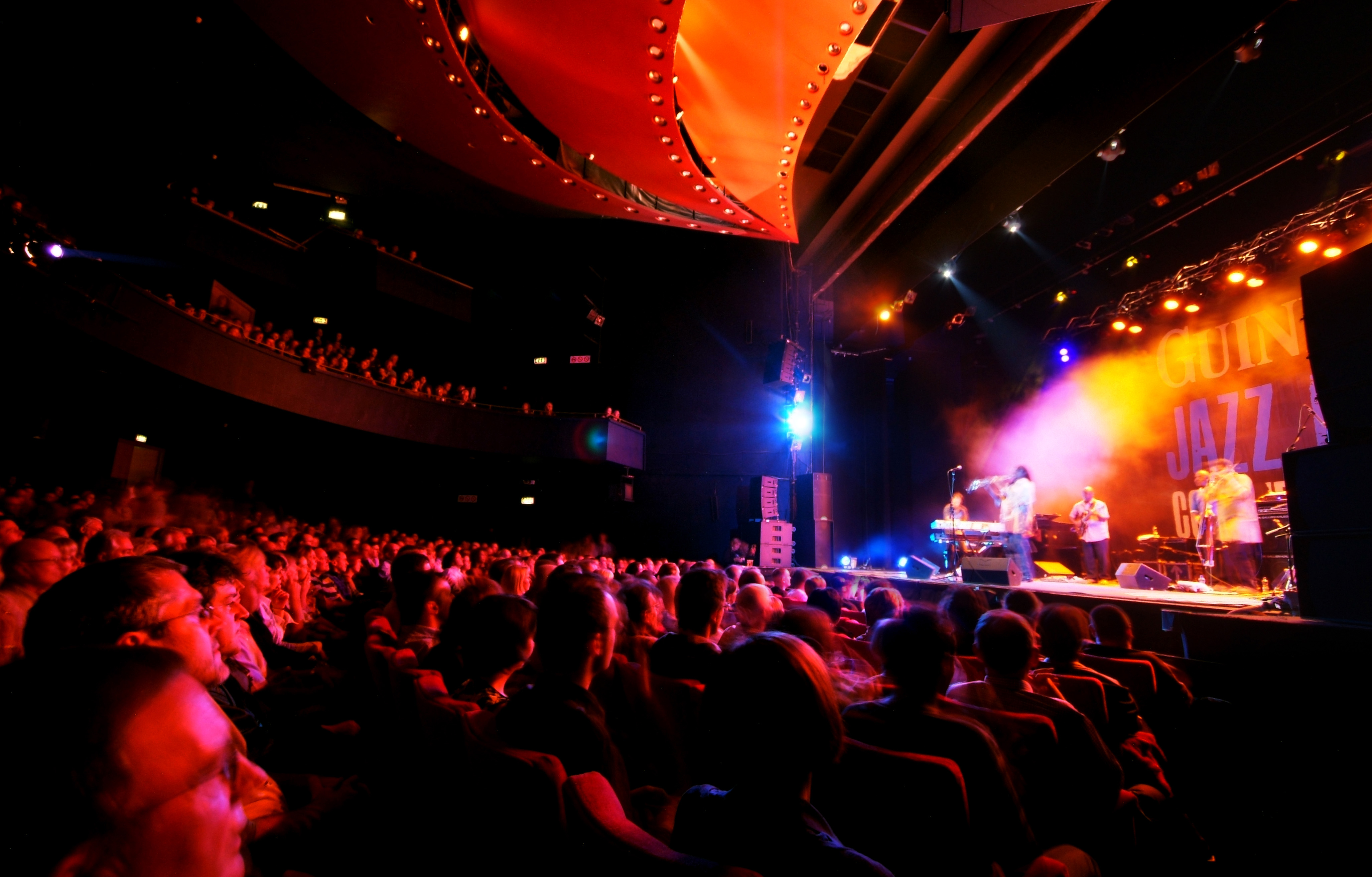 Audience seated in a theatre watching a Jazz concert for Cork Jazz Festival