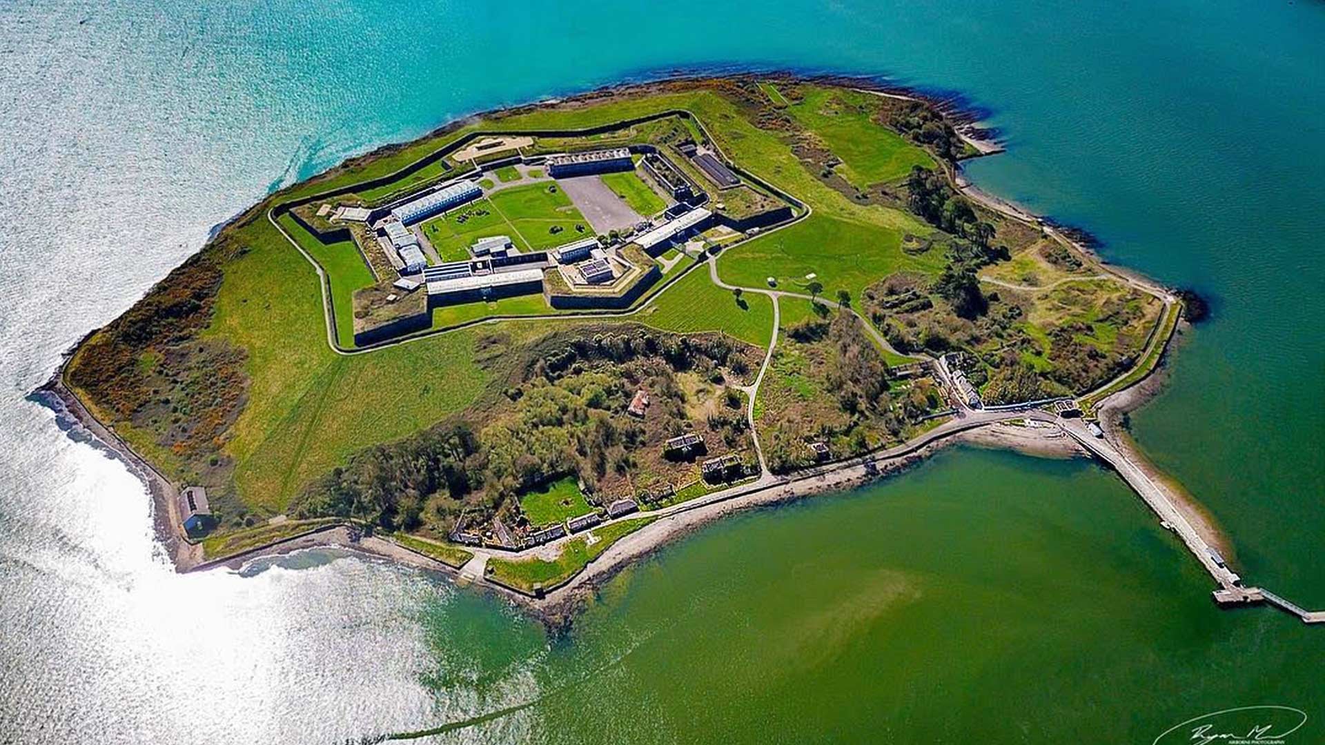 Aerial view of Spike Island in Cork
