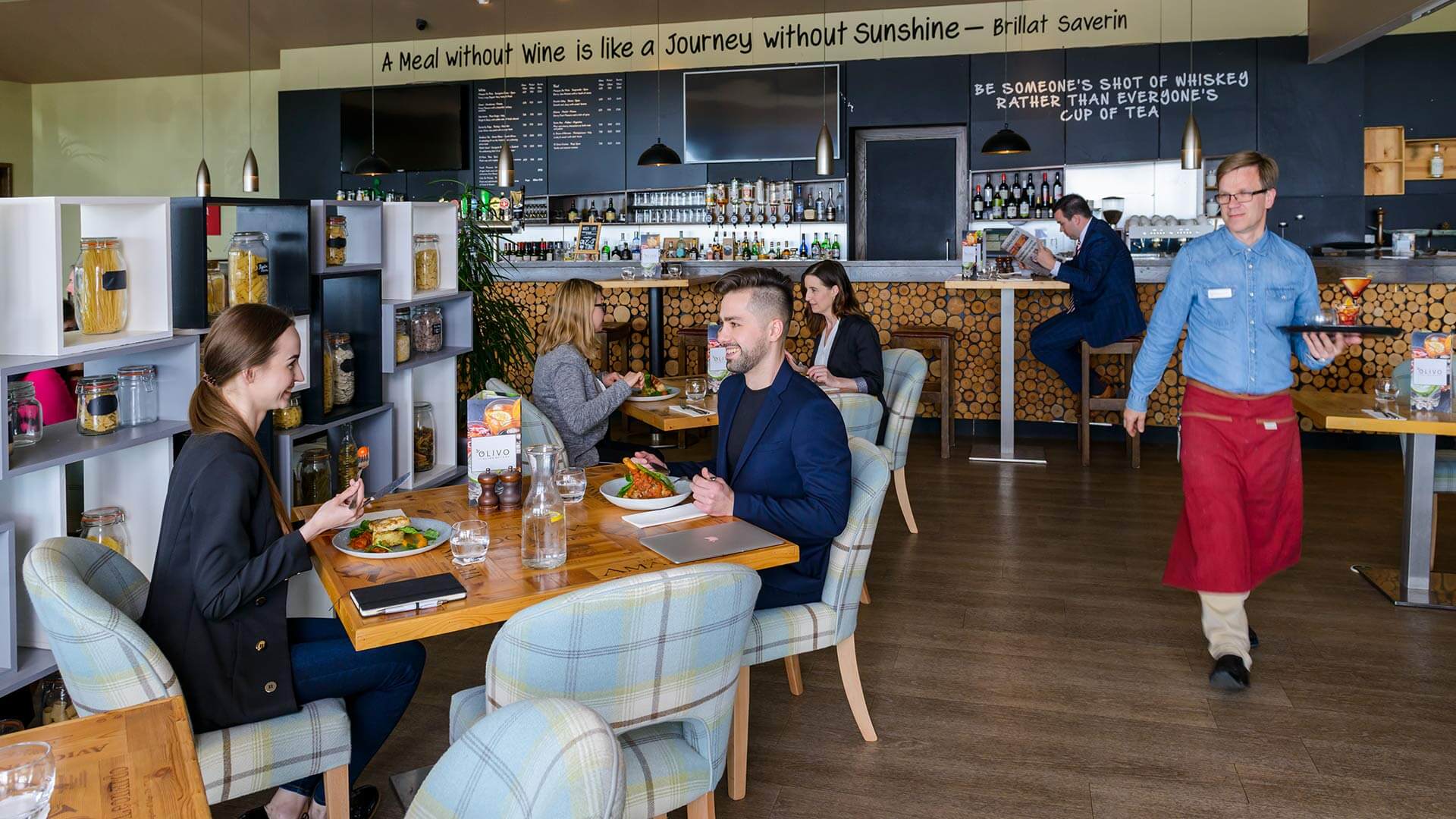 Couple having a meal at the Olivo Italian Restaurant